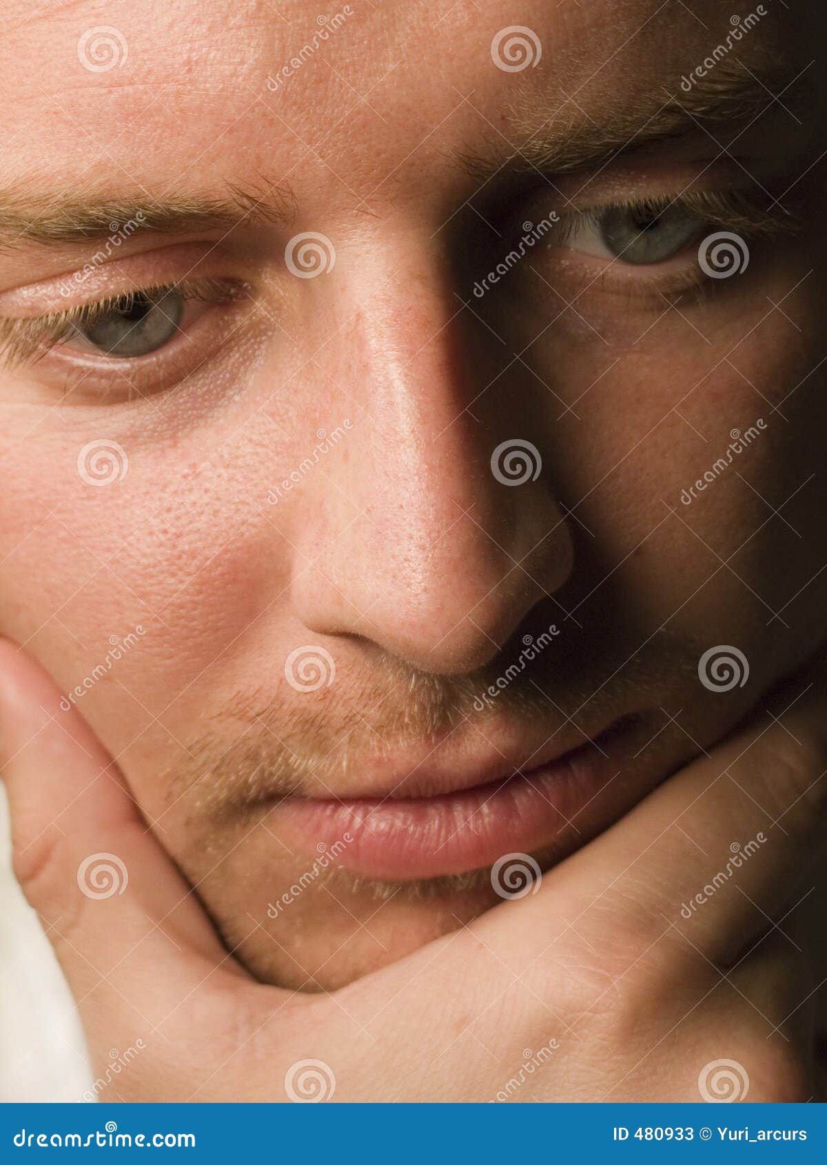 Contemplative man stock image. Image of cool, bothered - 480933