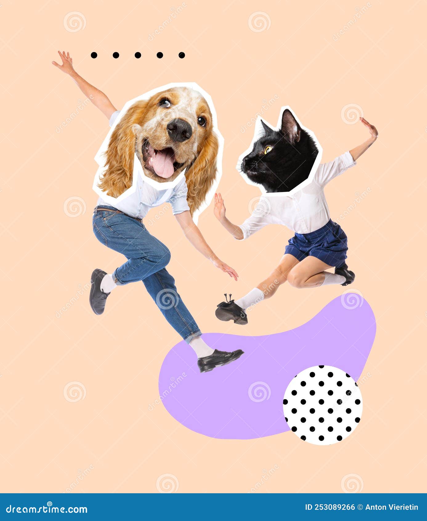 dancing dog and cat