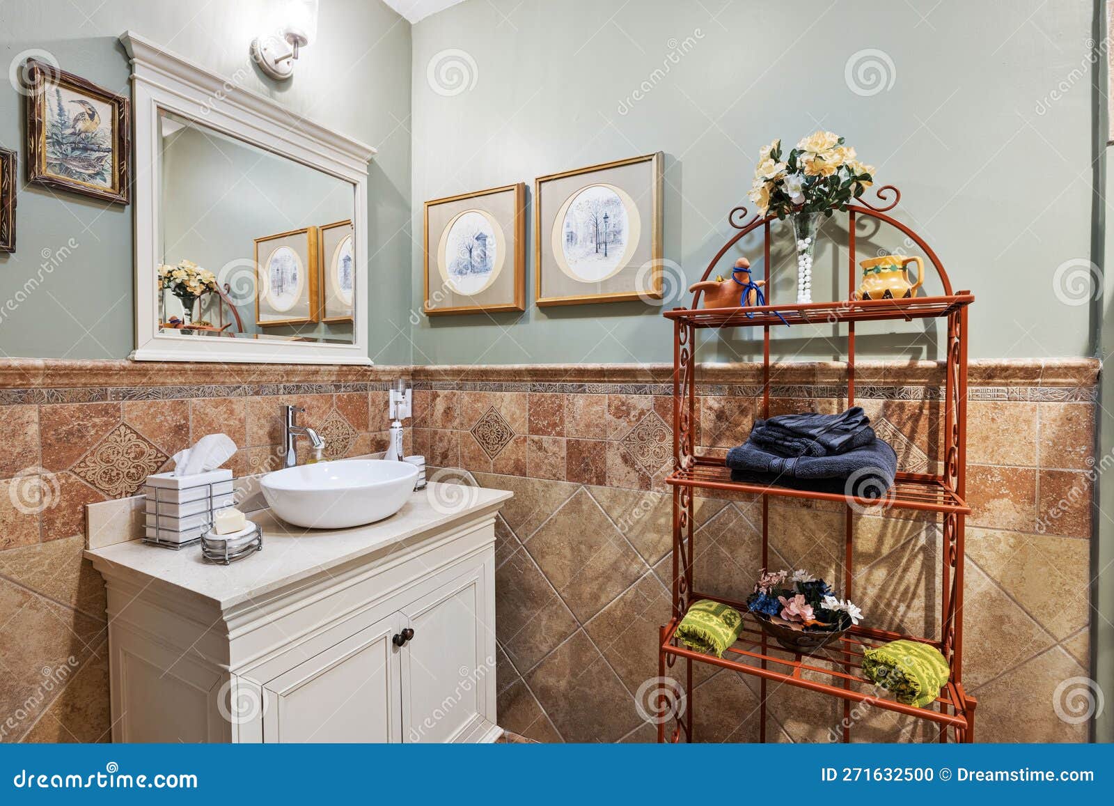 Contemporary Bathroom Featuring a White Pedestal Sink and a Mirror