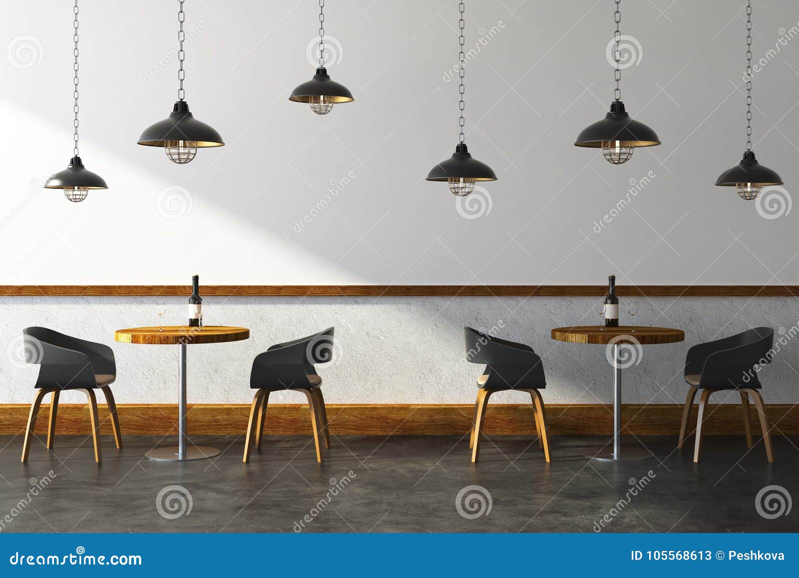 Contemporary Cafe Interior Stock Illustration Illustration Of