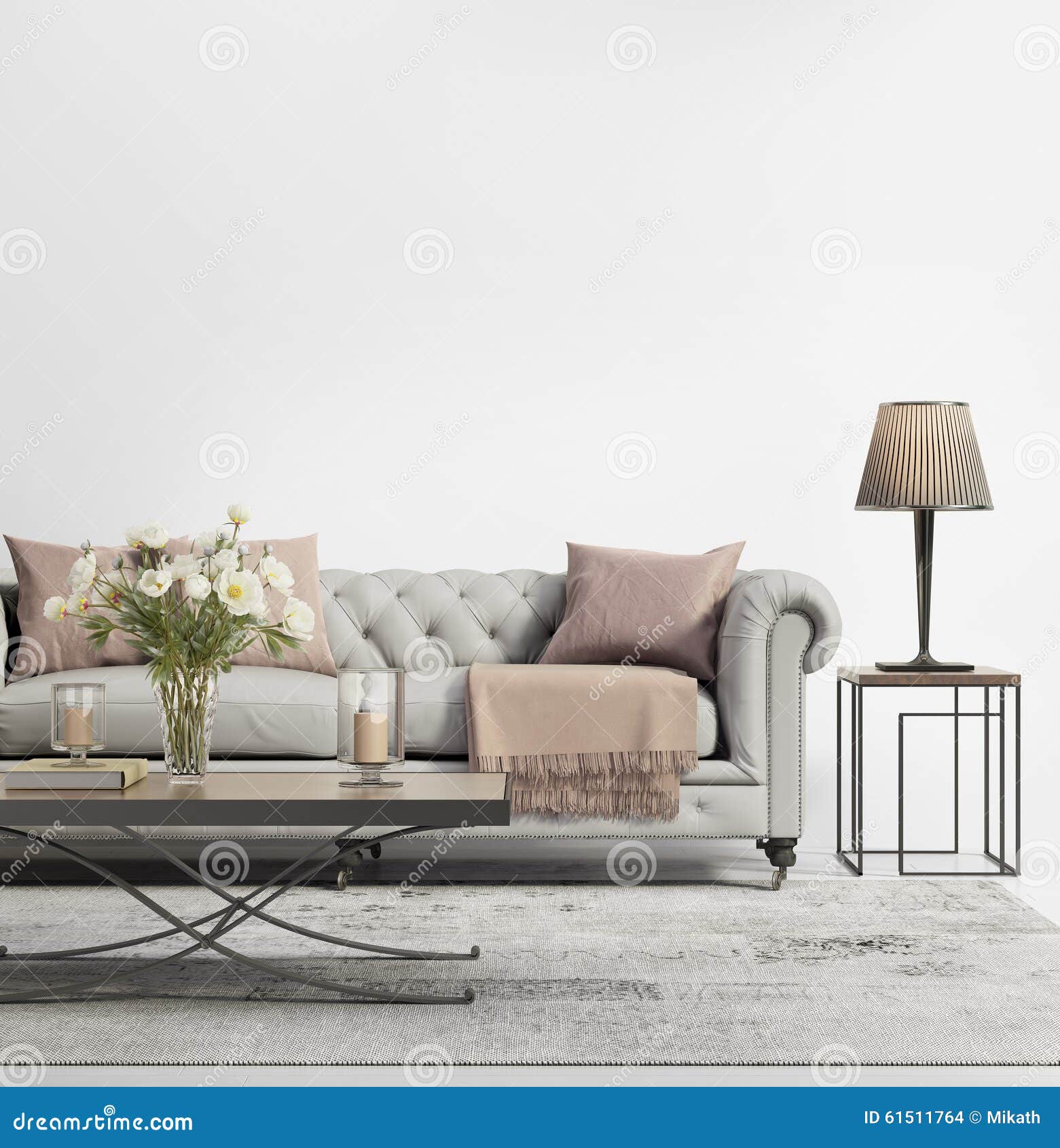 Contemporary Elegant Chic Living Room With Grey Tufted Contemporary Elegant Chic Living Room With Grey Tufted