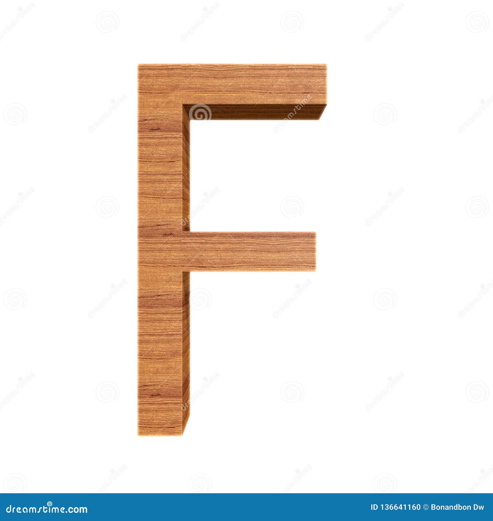 Capital Wooden Letter F, Isolated Over White Background Stock ...