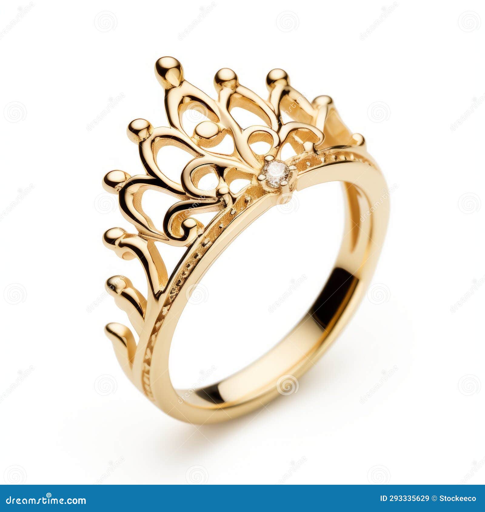 contemporary fairy tale crown gold ring art deco designer jewelry playful whimsical yellow gold crown ring diamond cuts 293335629