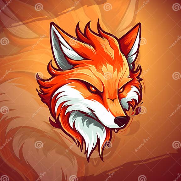 Contemporary Fire Fox Mascot Logo Sport Team Emblem And Illustration For