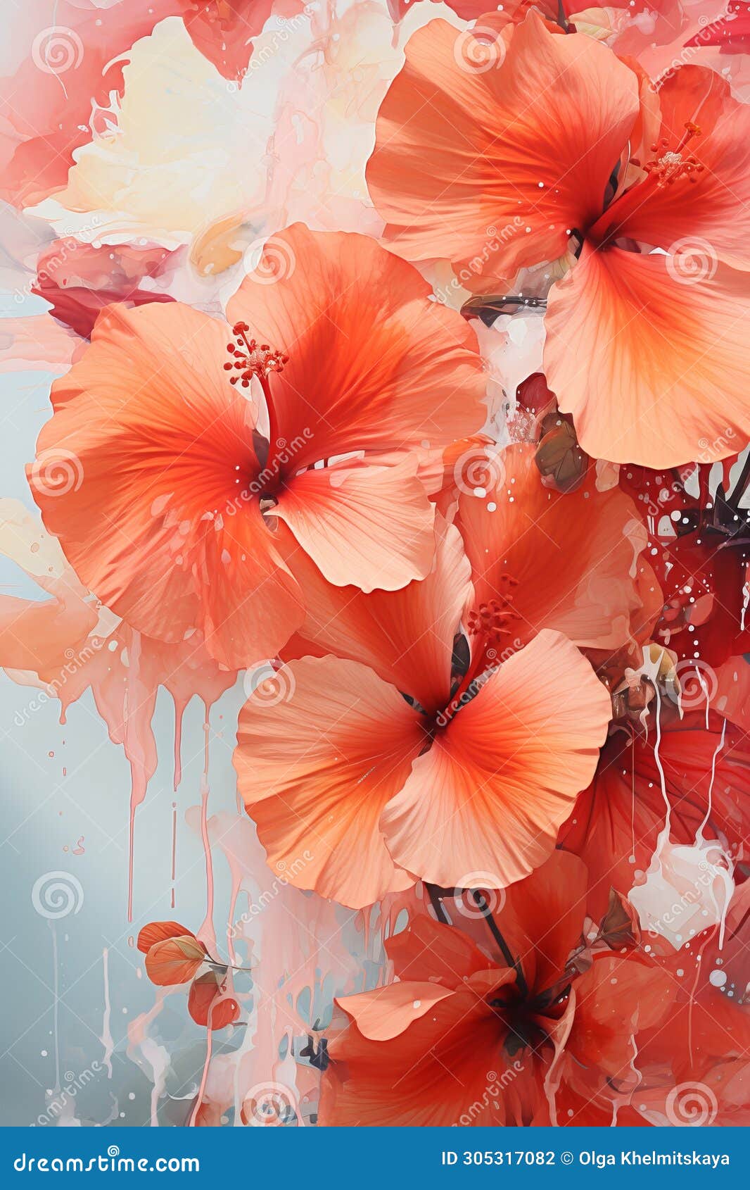 contemporary floral abstraction. vibrant and modern depictions of flowers and botanical s. vertical