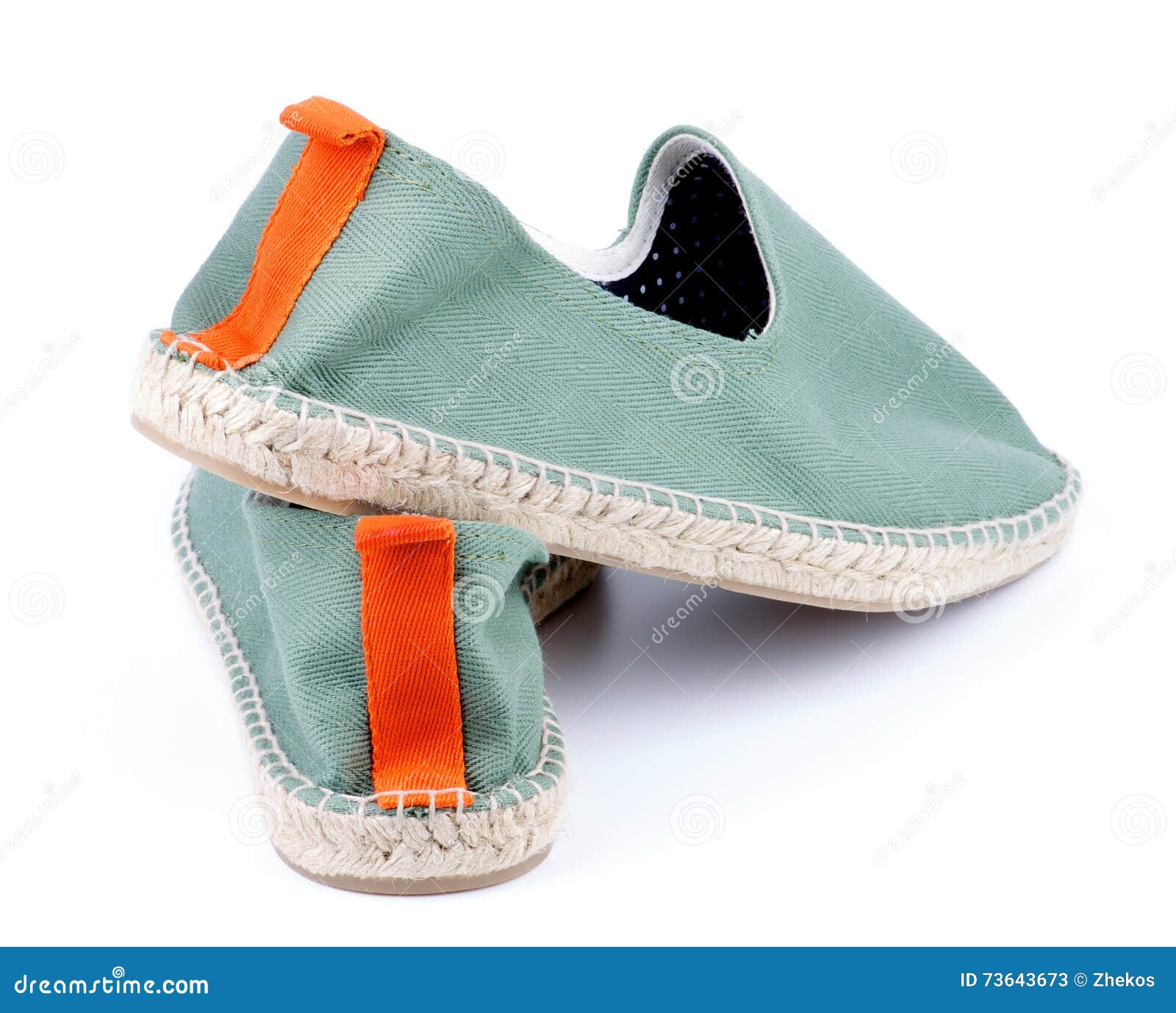 Contemporary Green Espadrilles Stock Image Image of dark, orange