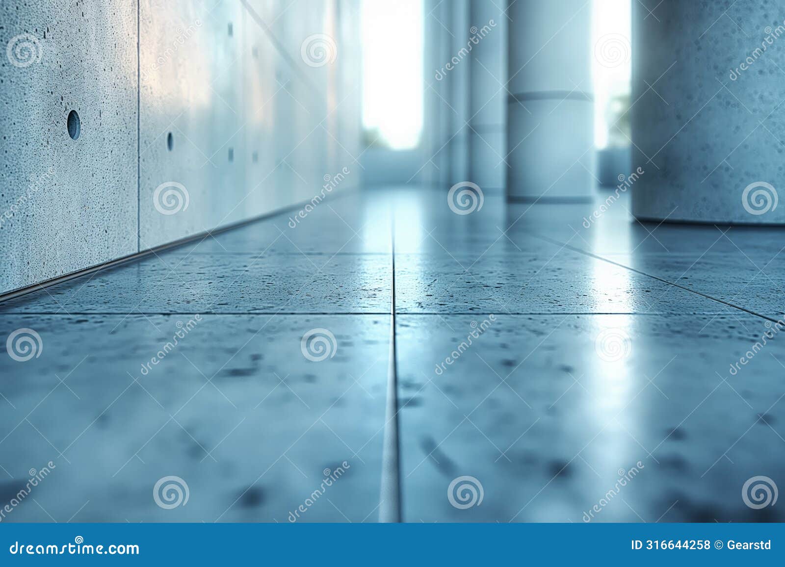 contemporary hallway with sleek floor