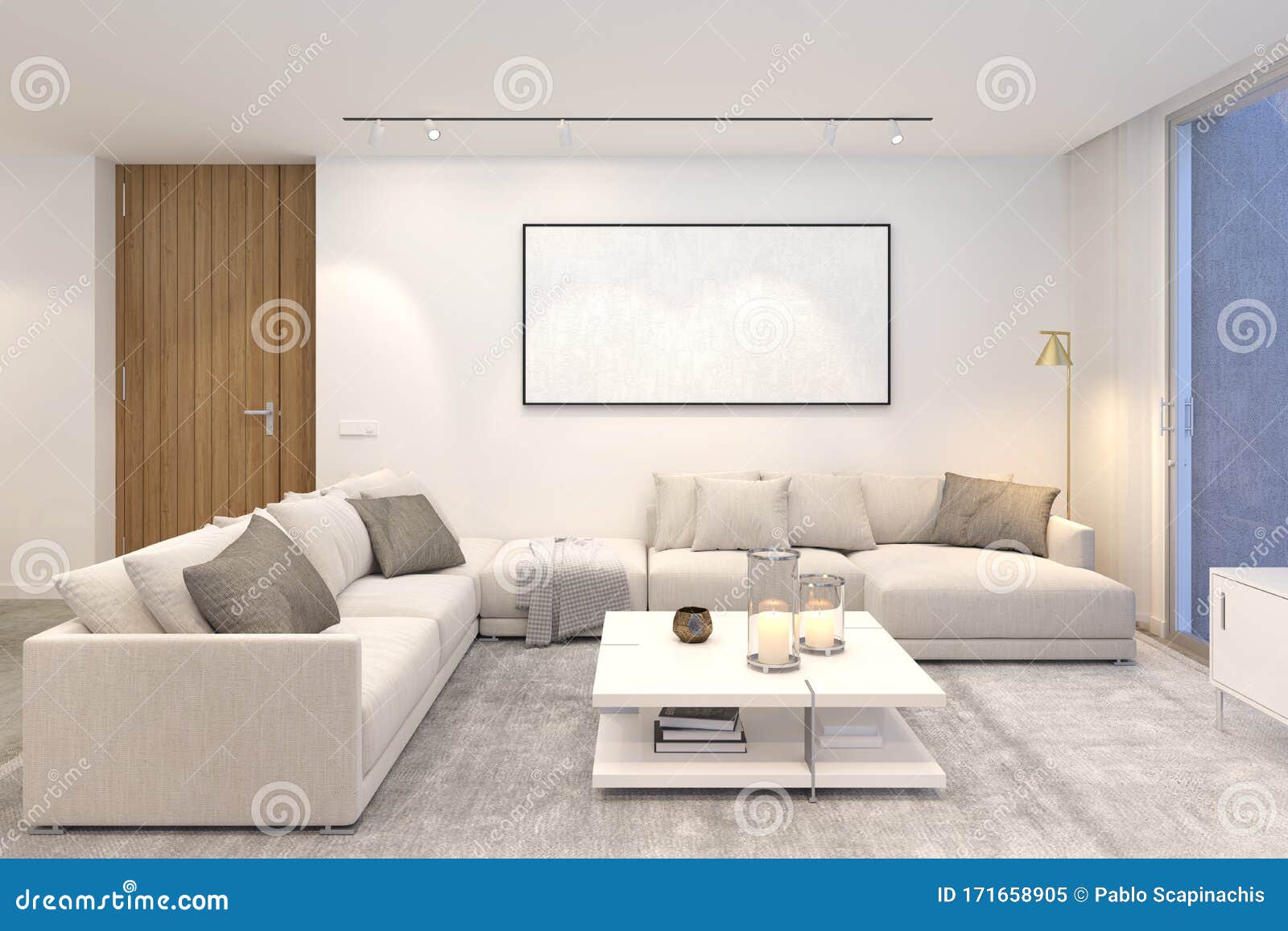 Contemporary Interior Design Living Room 20d Render Stock ...