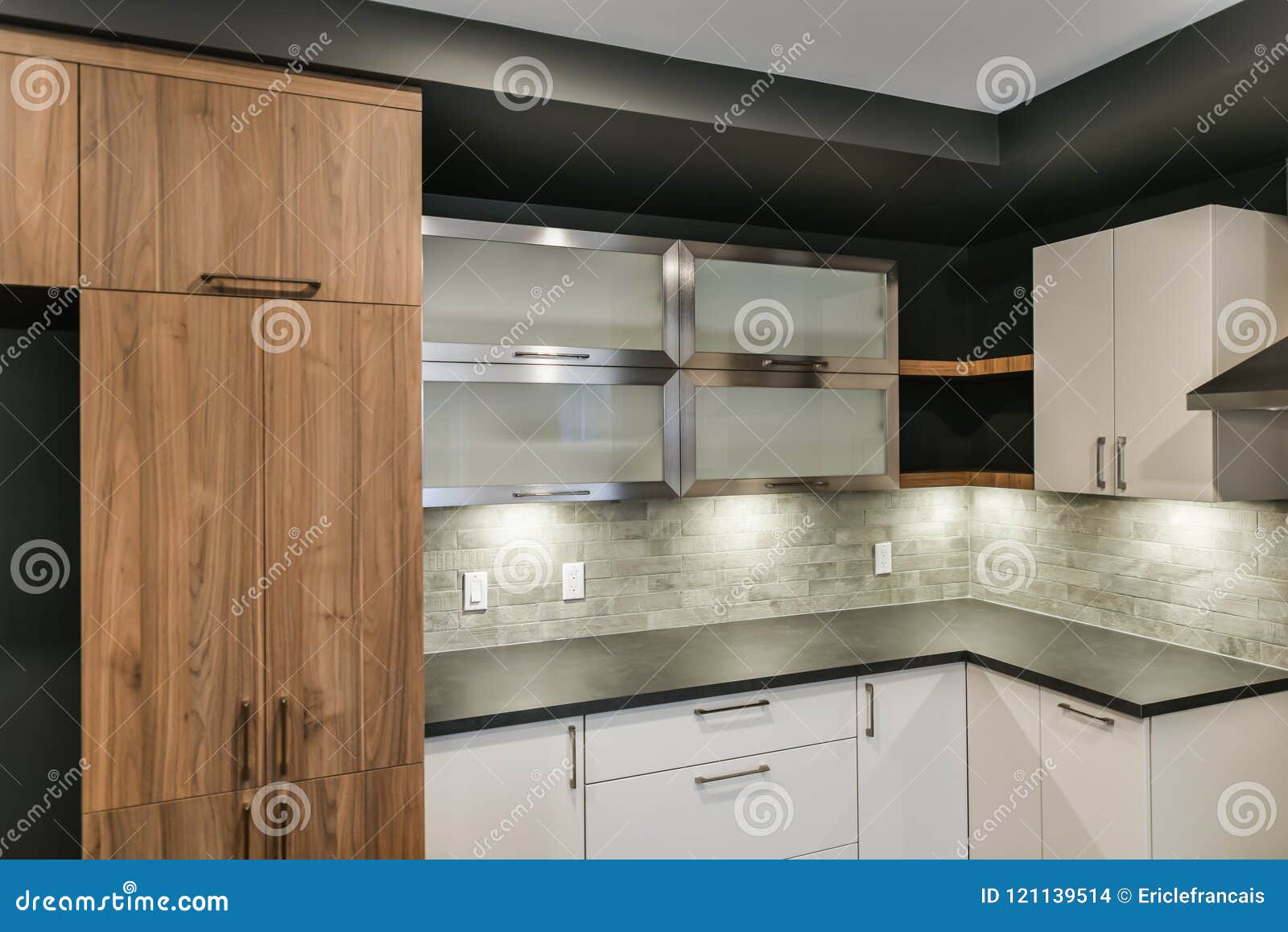 Contemporary Kitchen Cabinet Ensemble Stock Photo Image Of