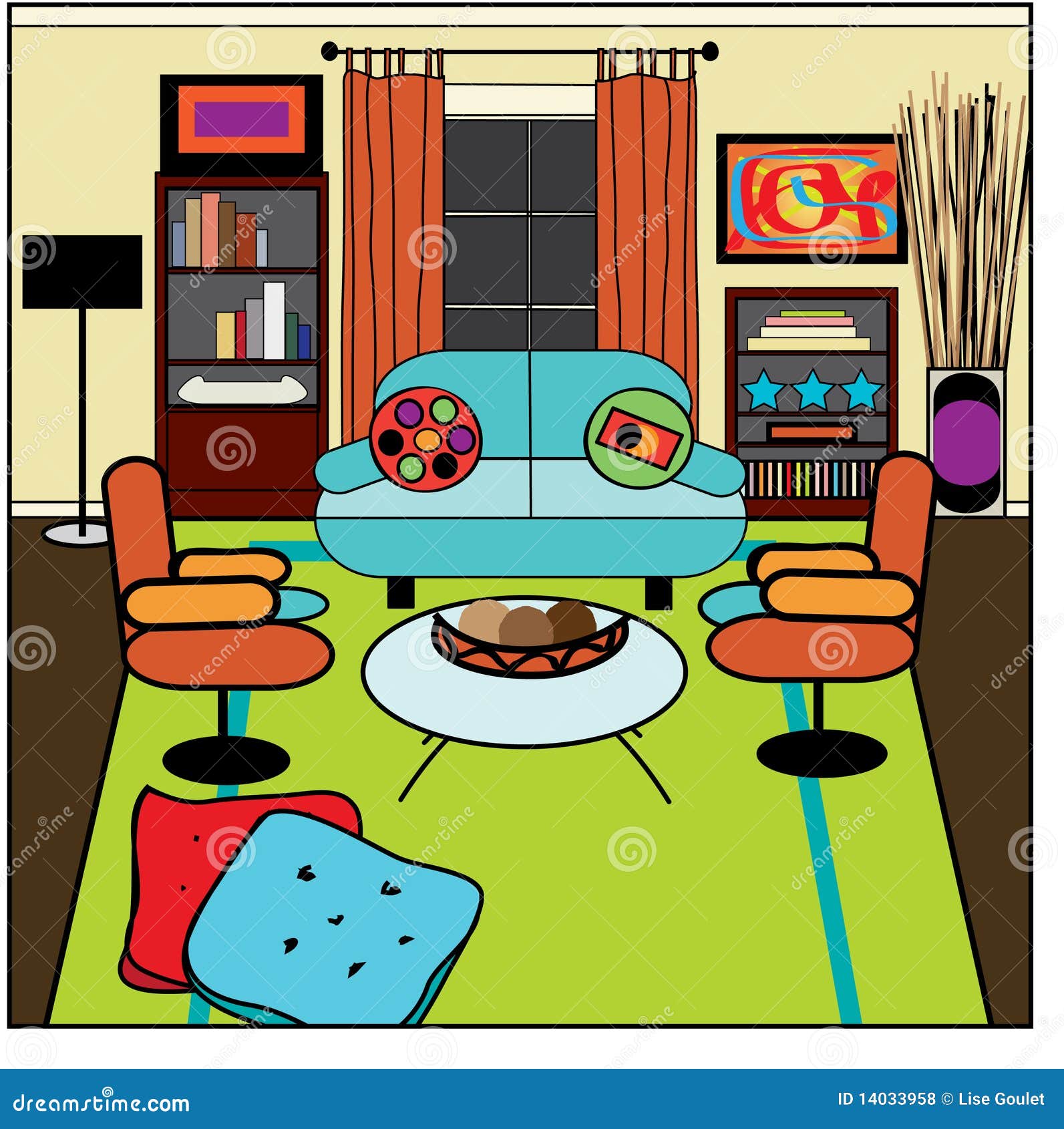 Contemporary Living Room  stock vector Illustration of 
