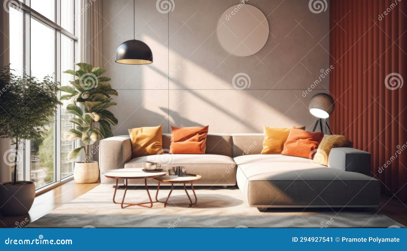 Contemporary Living Room, Modern Interior Design Background Stock Image