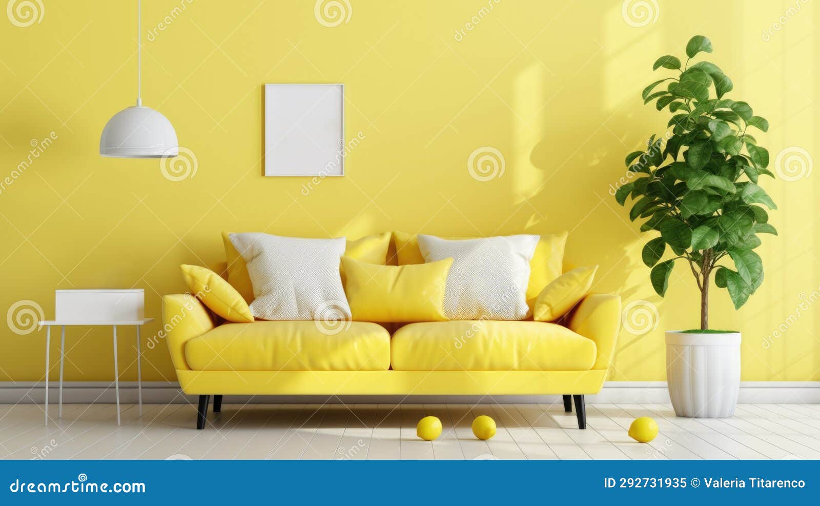 Contemporary Living Room Setup for Relaxation. Lemon Stock Image - Image of elegant, serene ...