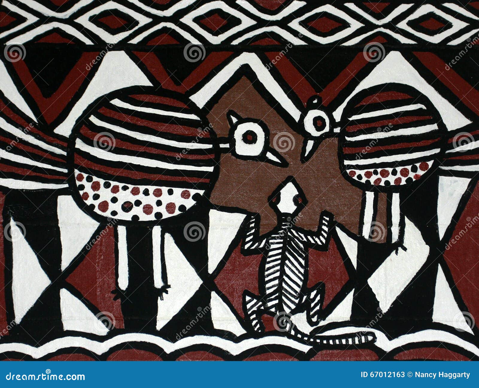Contemporary Painting  Of Traditional African Designs  Stock 