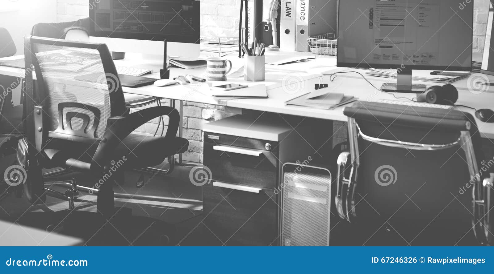 Contemporary Room Workplace Office Supplies Concept Stock Photo Image