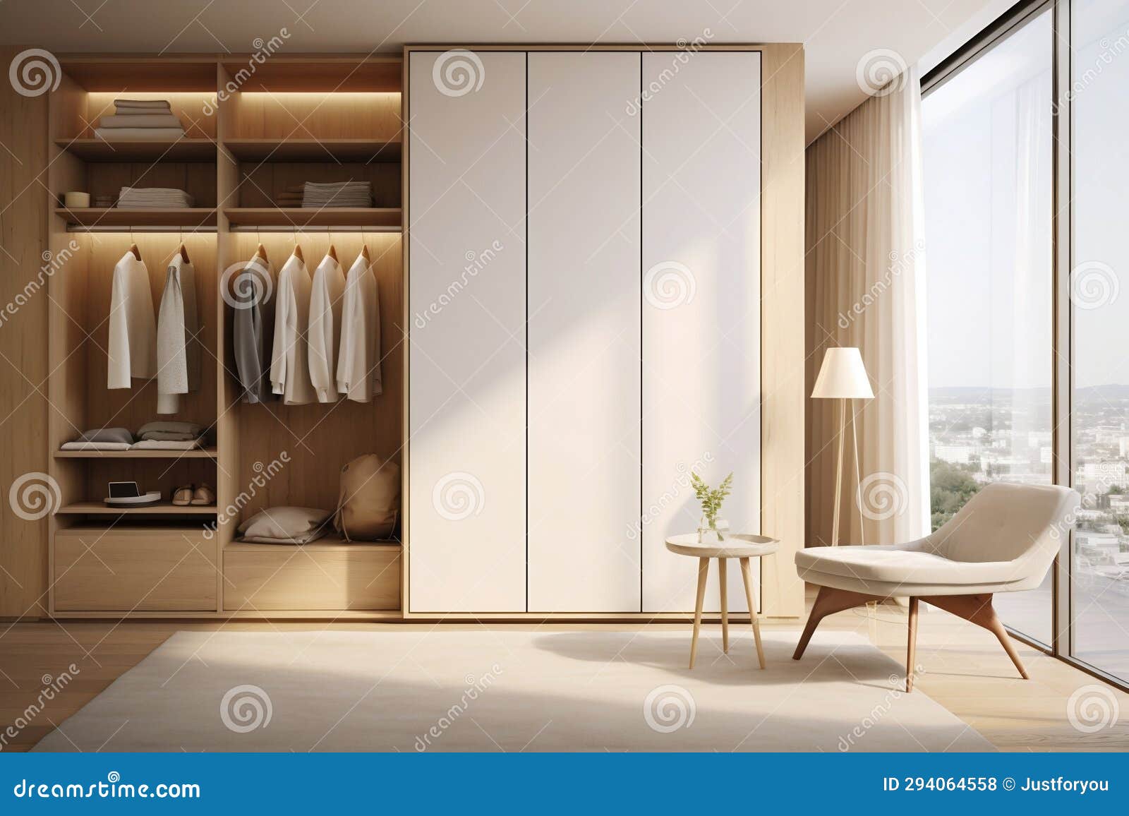 Contemporary Wardrobe Design in Interior. Generative Ai Stock Photo ...