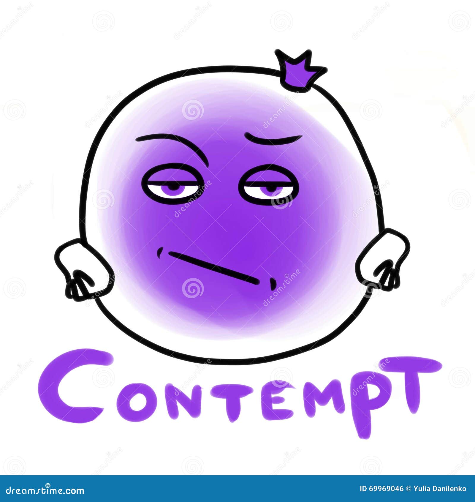 Clipart Cartoon of a Contempt Emoji Emoticon Face (Download Now) 