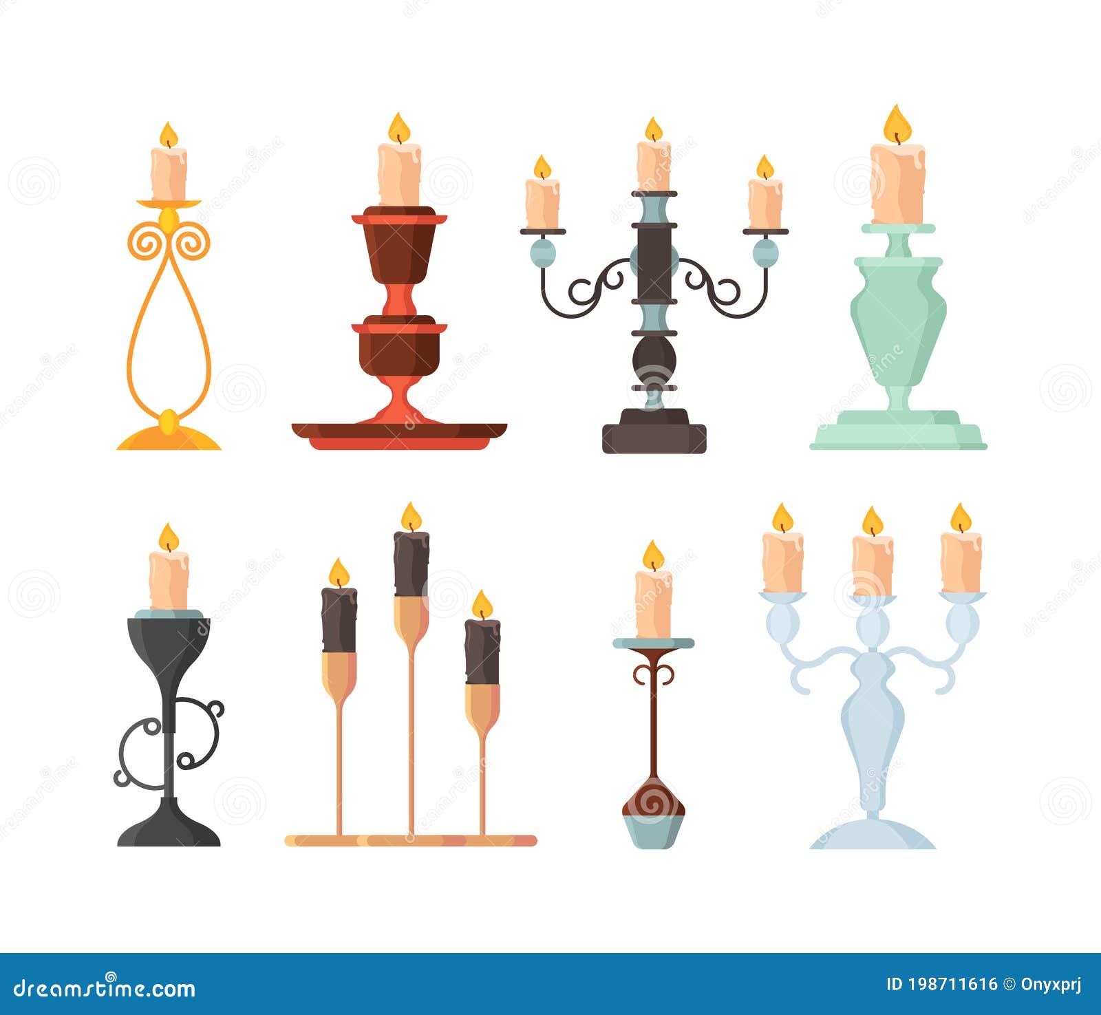 Contenitore Di Candela Vintore E Candelabro Moderno, Antico Candelabro Di  Candele Illustrazione Vettoriale - Illustrazione di candela, dorato:  198711616