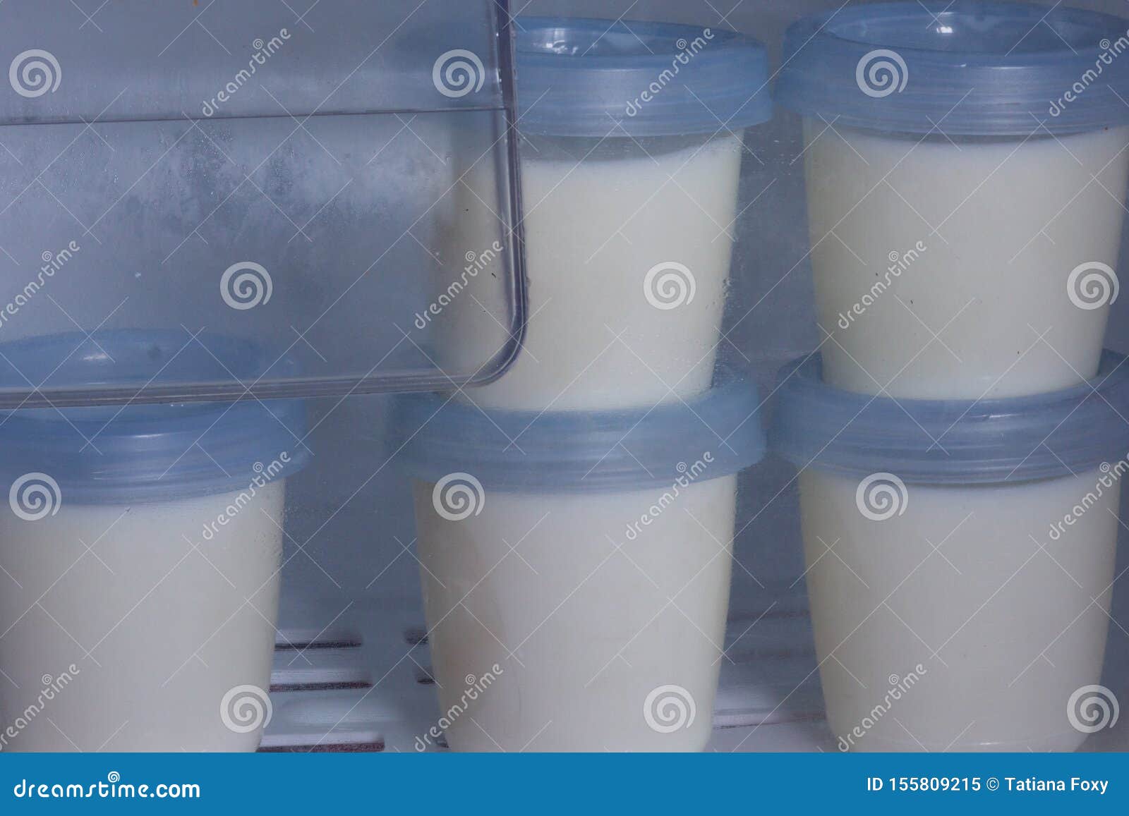 Contenitori Di Stoccaggio Del Latte Materno Immagazzinati in Congelatore  Immagine Stock - Immagine di breastfeeding, refrigeratore: 155809215