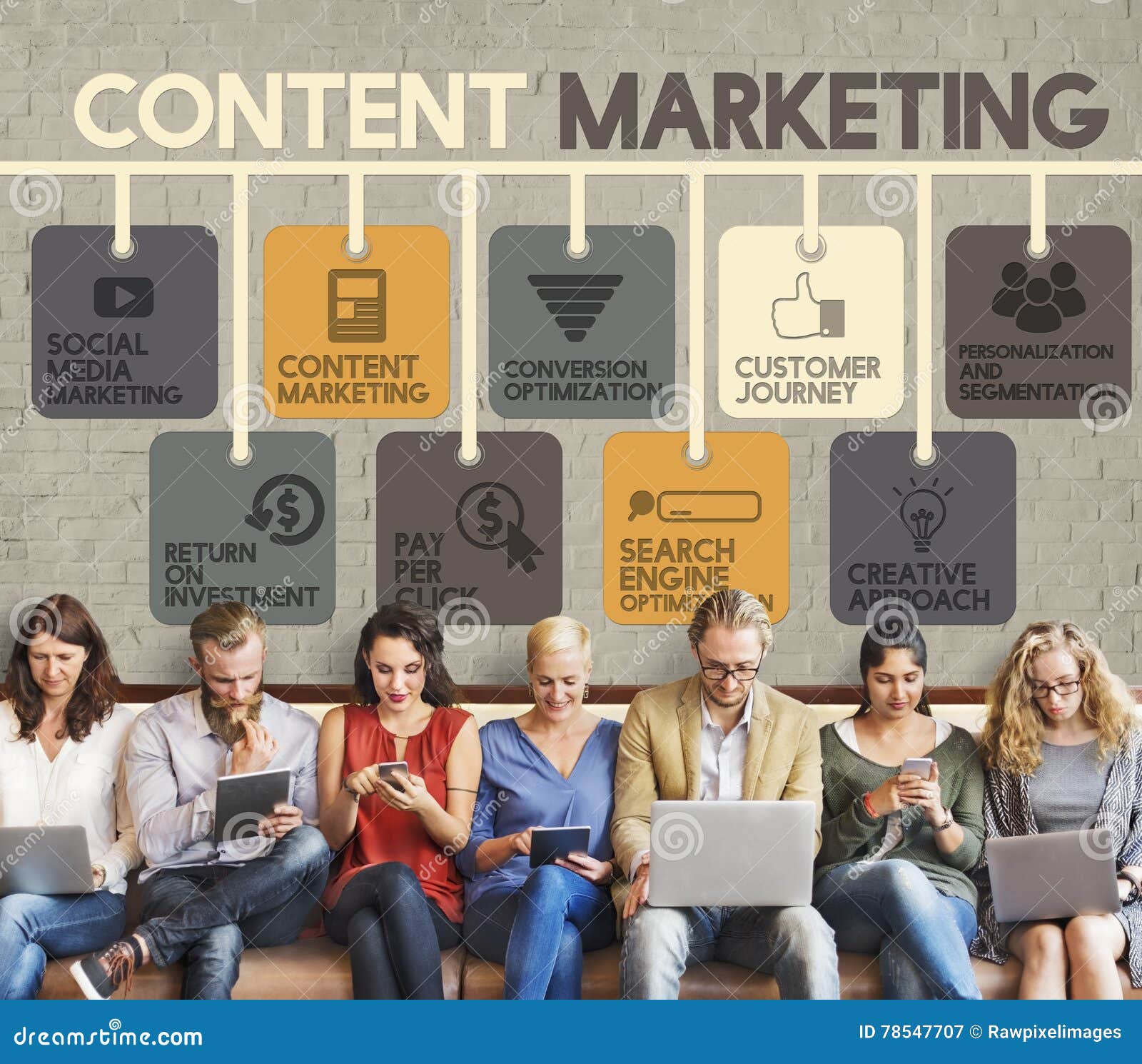 content marketing blog marketing advertise concept