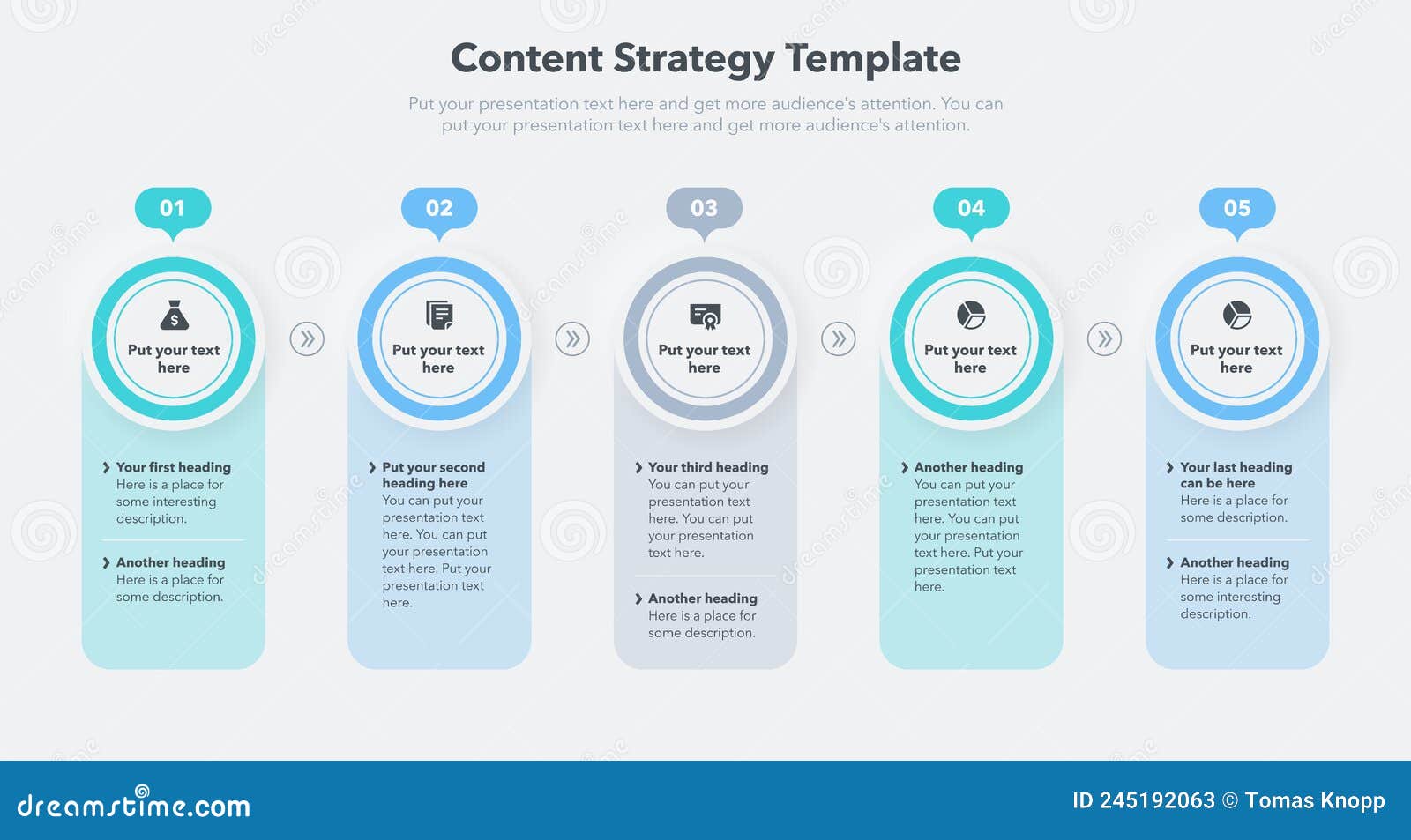 Content Strategy Template with Five Stages and Place for Your Content Content Strategy Template with Five Stages and Place for Your Content
