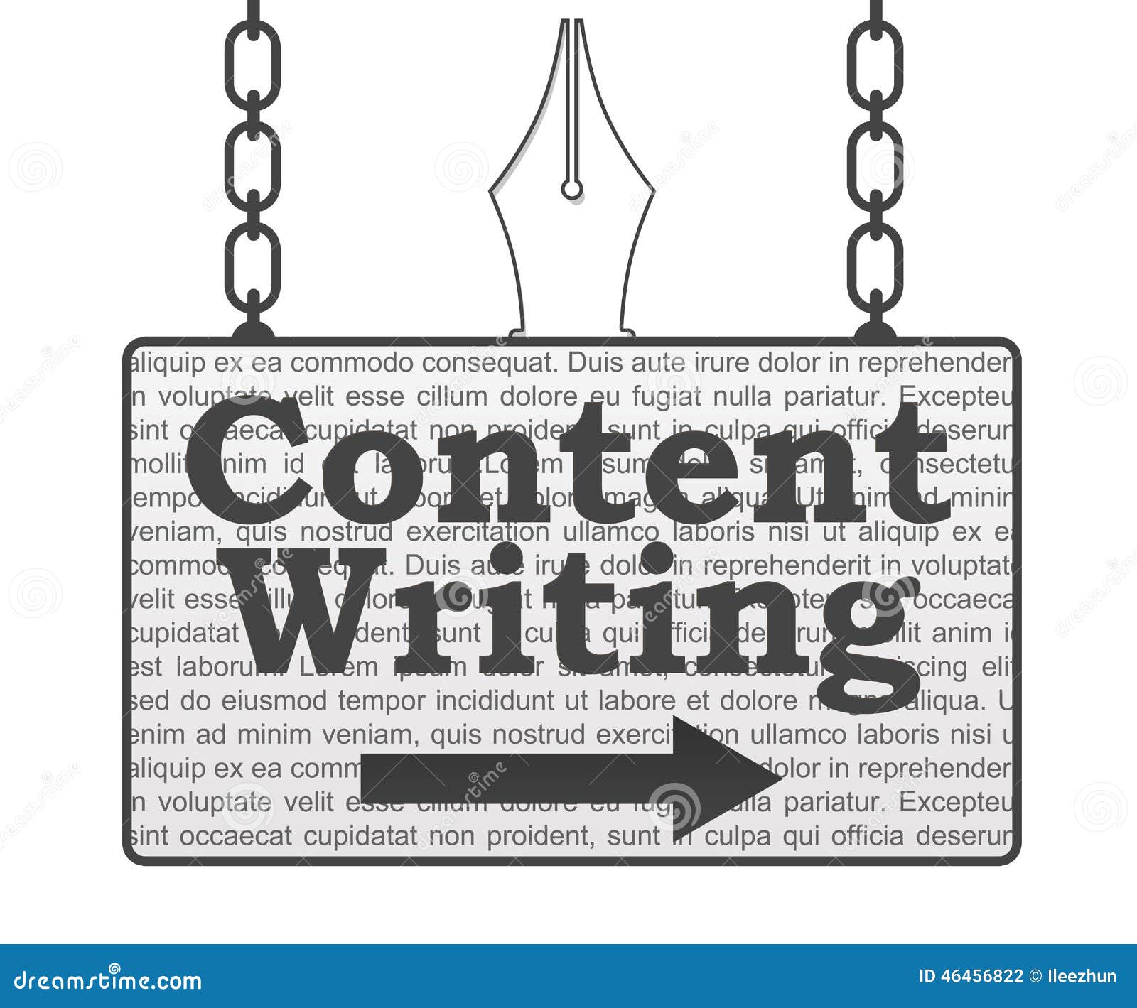 Content Writing Signboard stock illustration. Illustration of articles