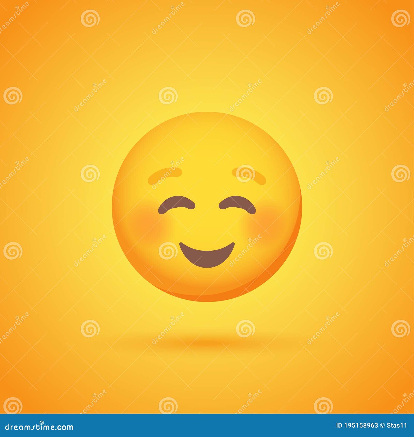 contentment emoticon smile icon with shadow for social network 