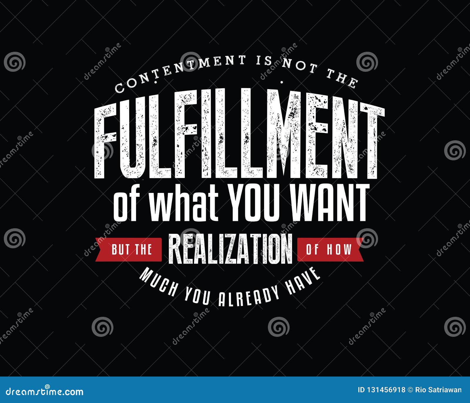 Contentment is Not the Fulfillment of What You Want, but the ...