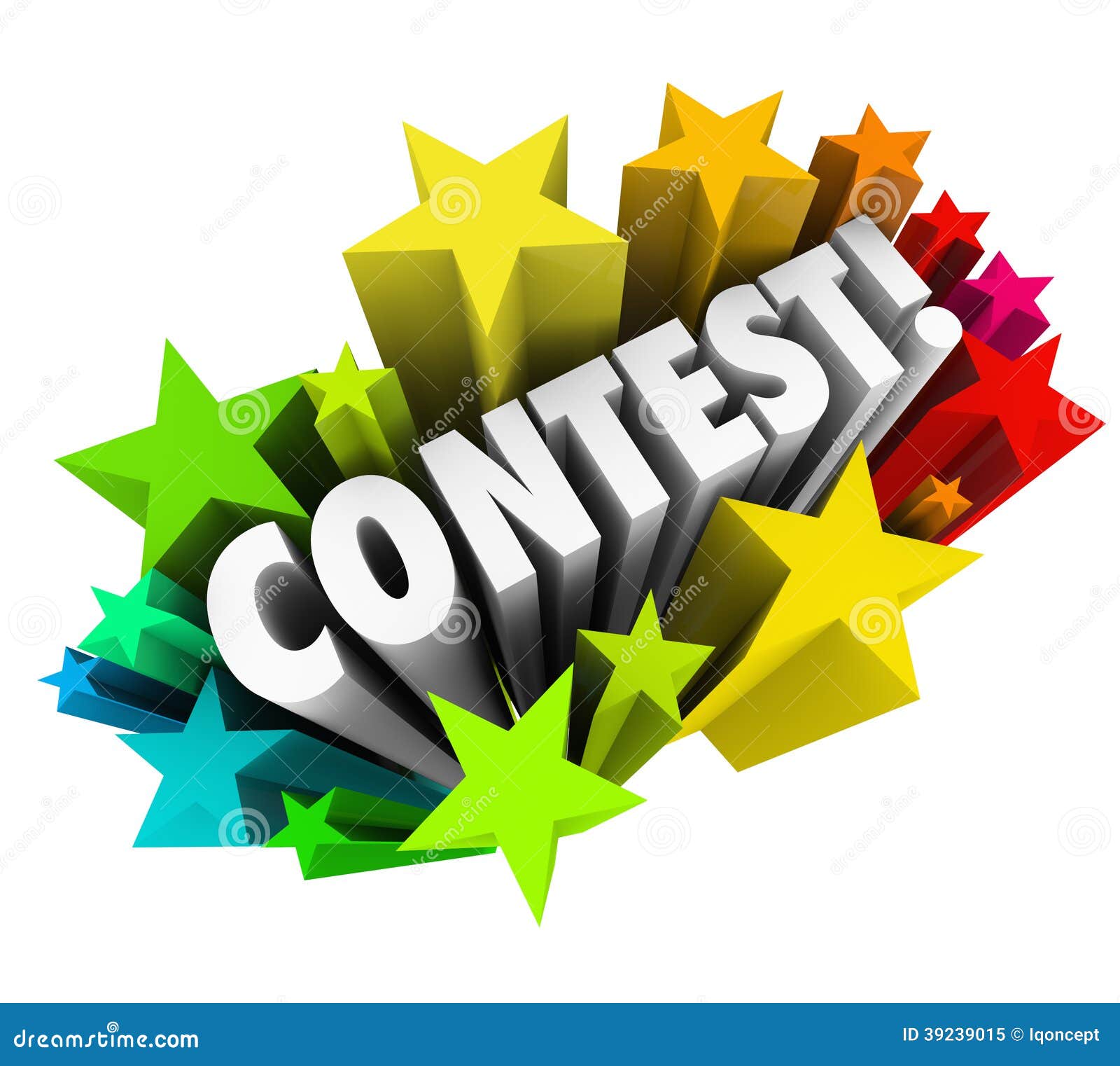 Contest Word Stars Fireworks Exciting Raffle Drawing News Stock