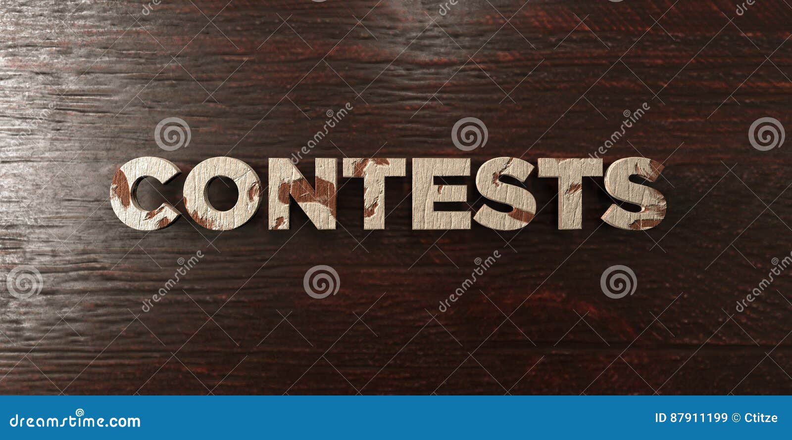 contests - grungy wooden headline on maple - 3d rendered royalty free stock image