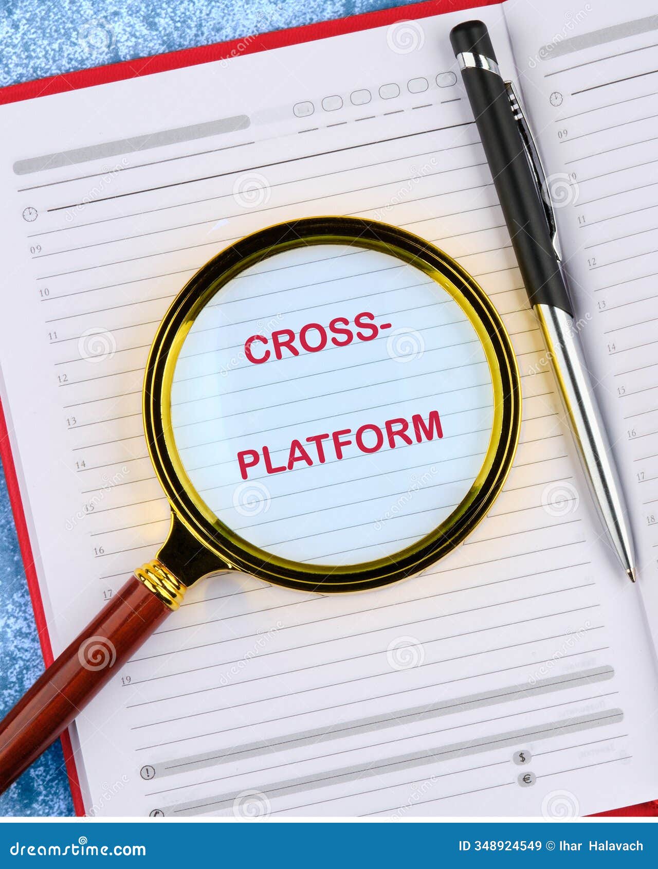 context marketing concept. text cross-platform in the business notebook. copy space