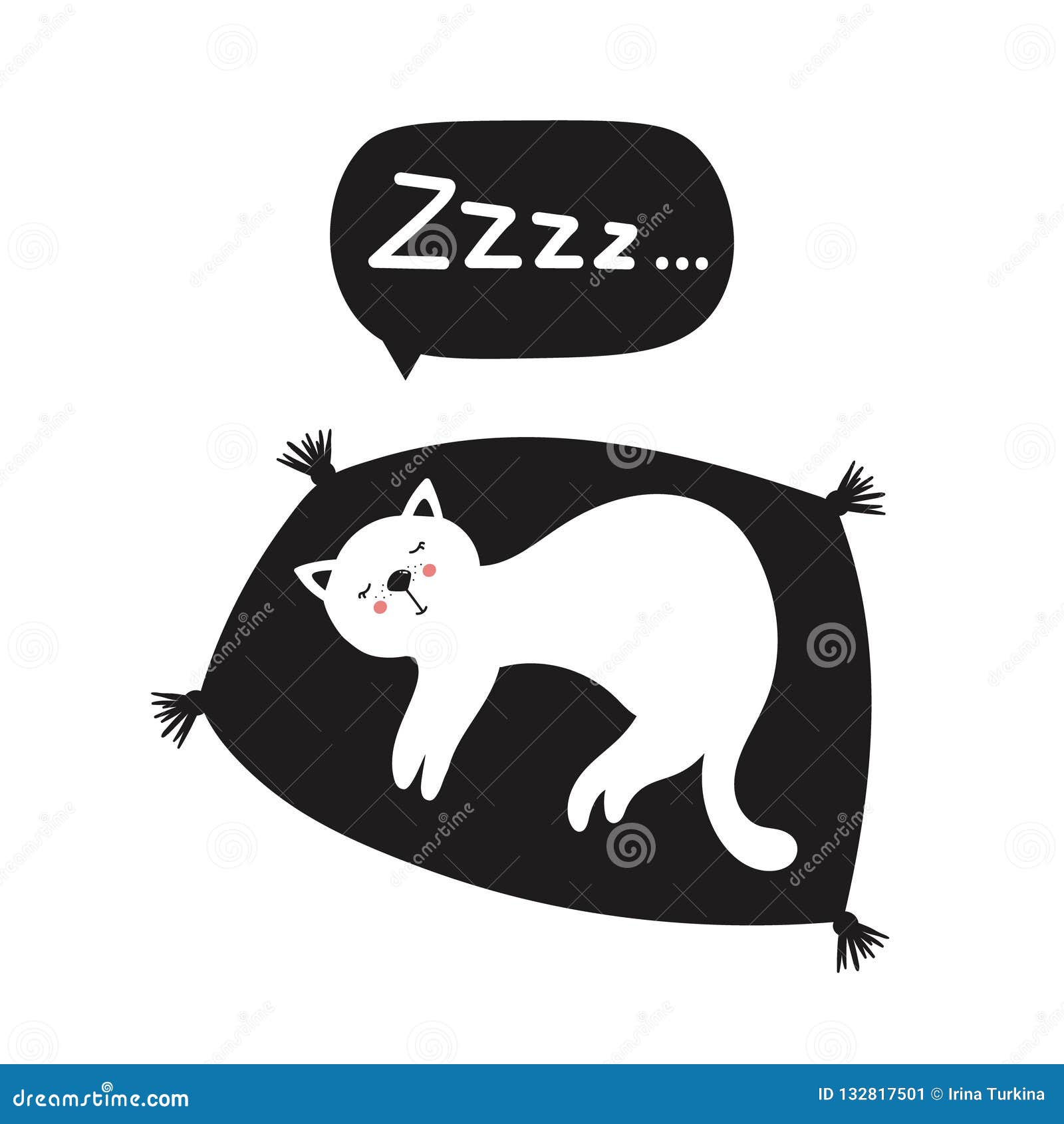 Contexte Noir Et Blanc Avec Le Chat Illustration De Vecteur