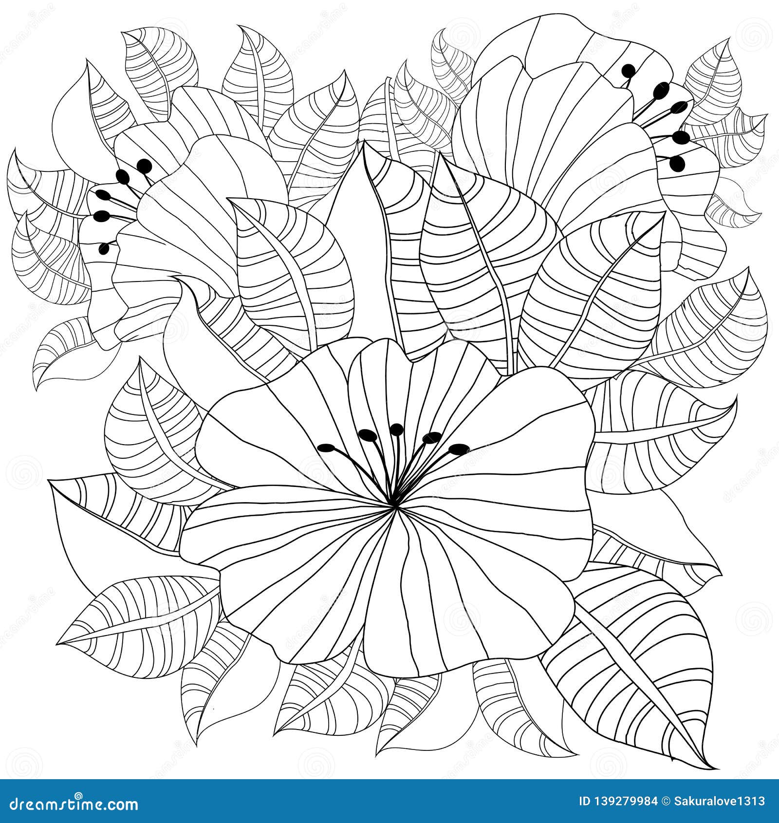 Desenhos para colorir para crianças de Flores e vegetação - Flores e  vegetação - Coloring Pages for Adults