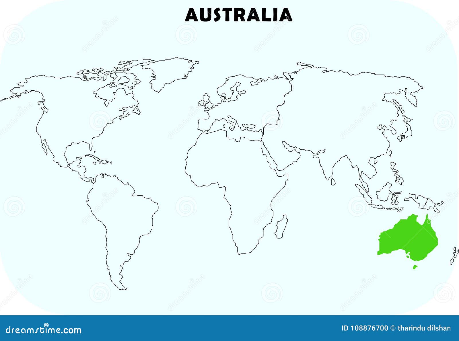 Continent Daustralie Dans La Carte Du Monde Illustration