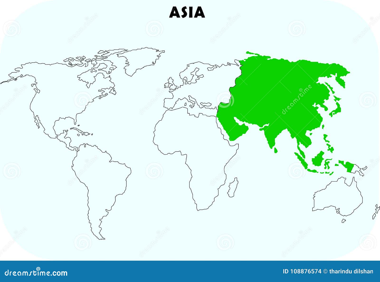 Continent De Lasie Dans La Carte Du Monde Illustration De