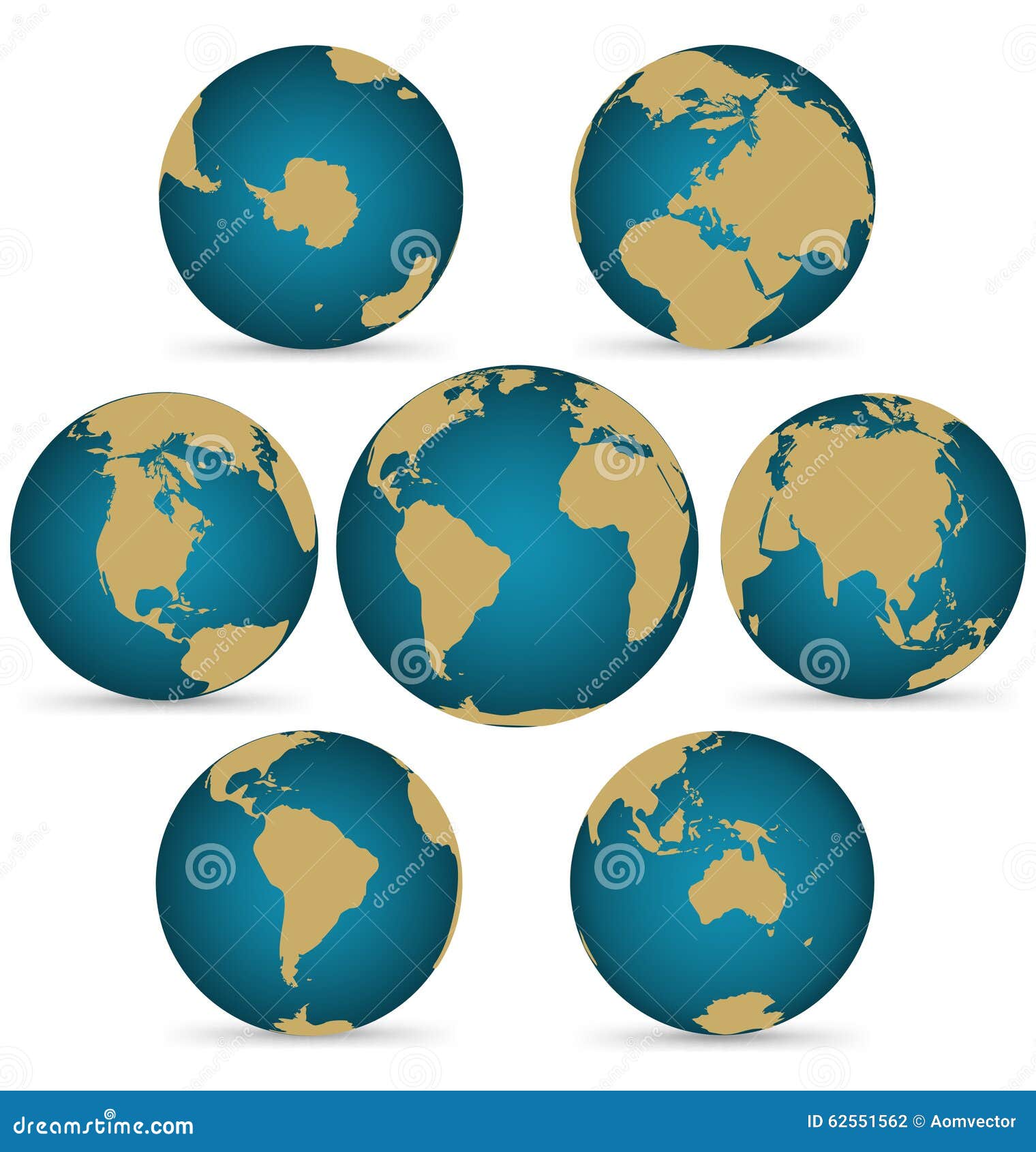 continent on rotatable globe