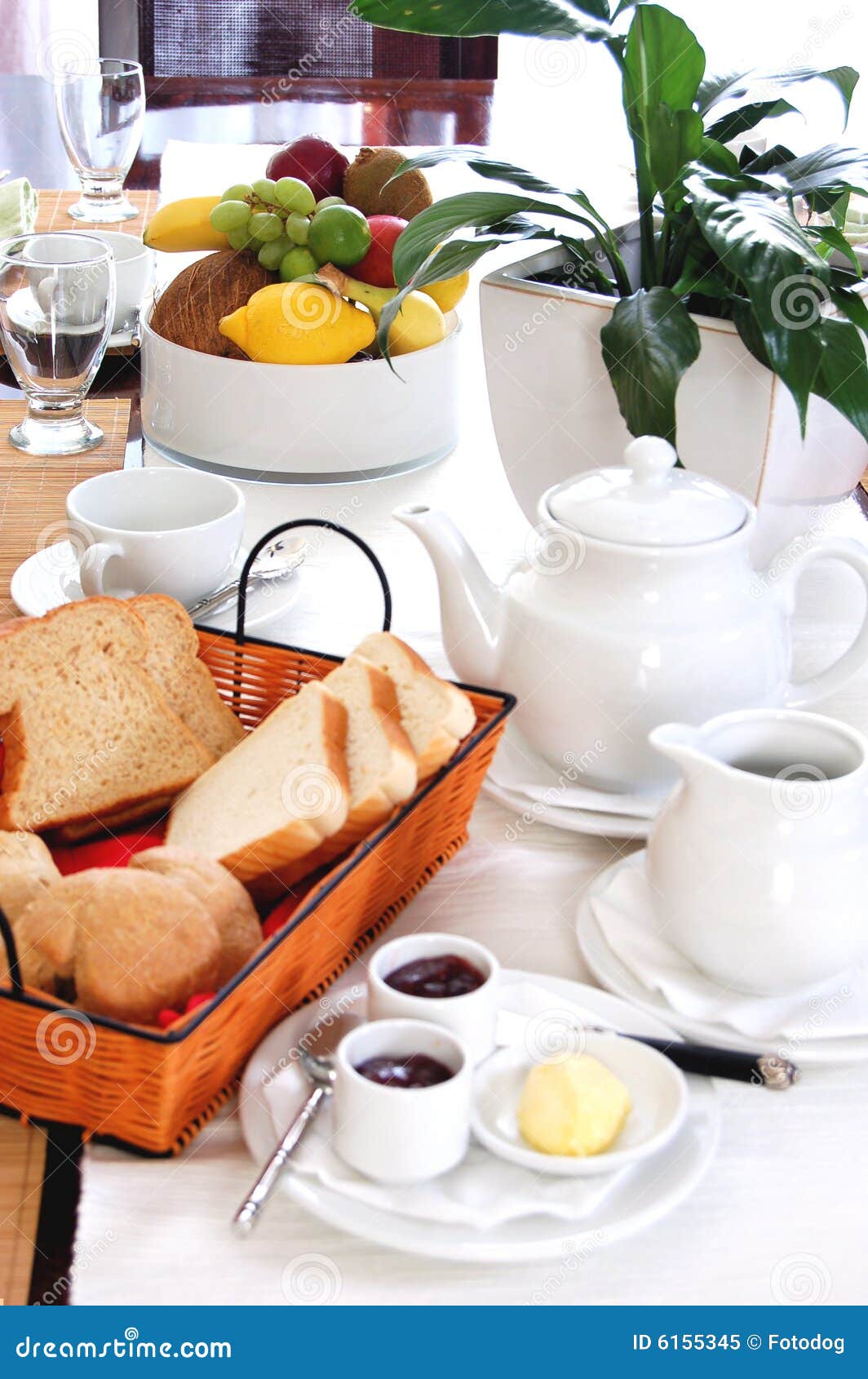 Continental Breakfast stock image. Image of fruit, butter 6155345