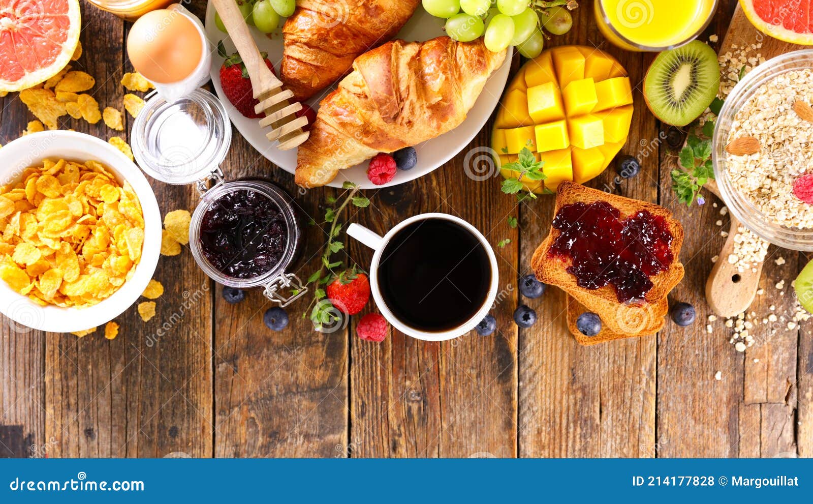 Continental breakfast stock photo. Image of fruit, composition 214177828