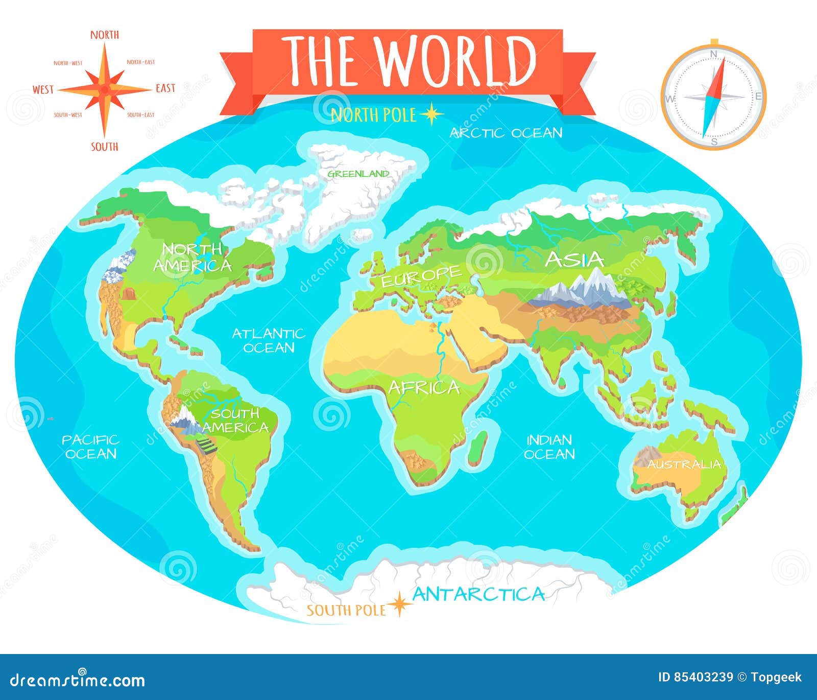 Continents Océans Sur La Carte Du Monde Notre Planète