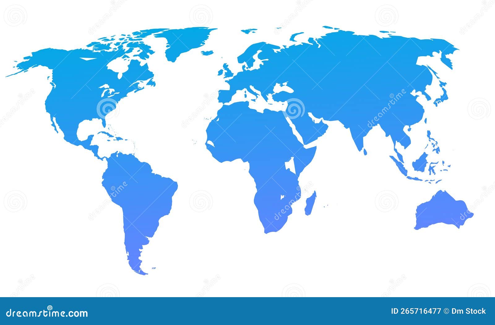 World Map Of Continents On White Backgroundillustration Vector Stock