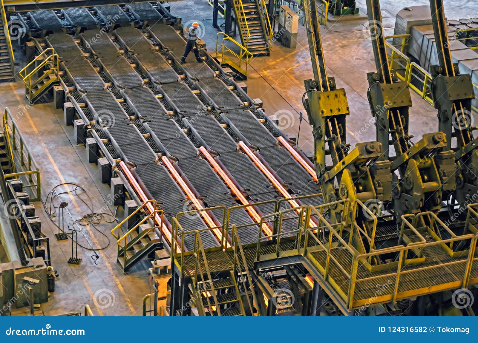 Continuous Casting of Steel Stock Photo Image of danger, cast 124316582