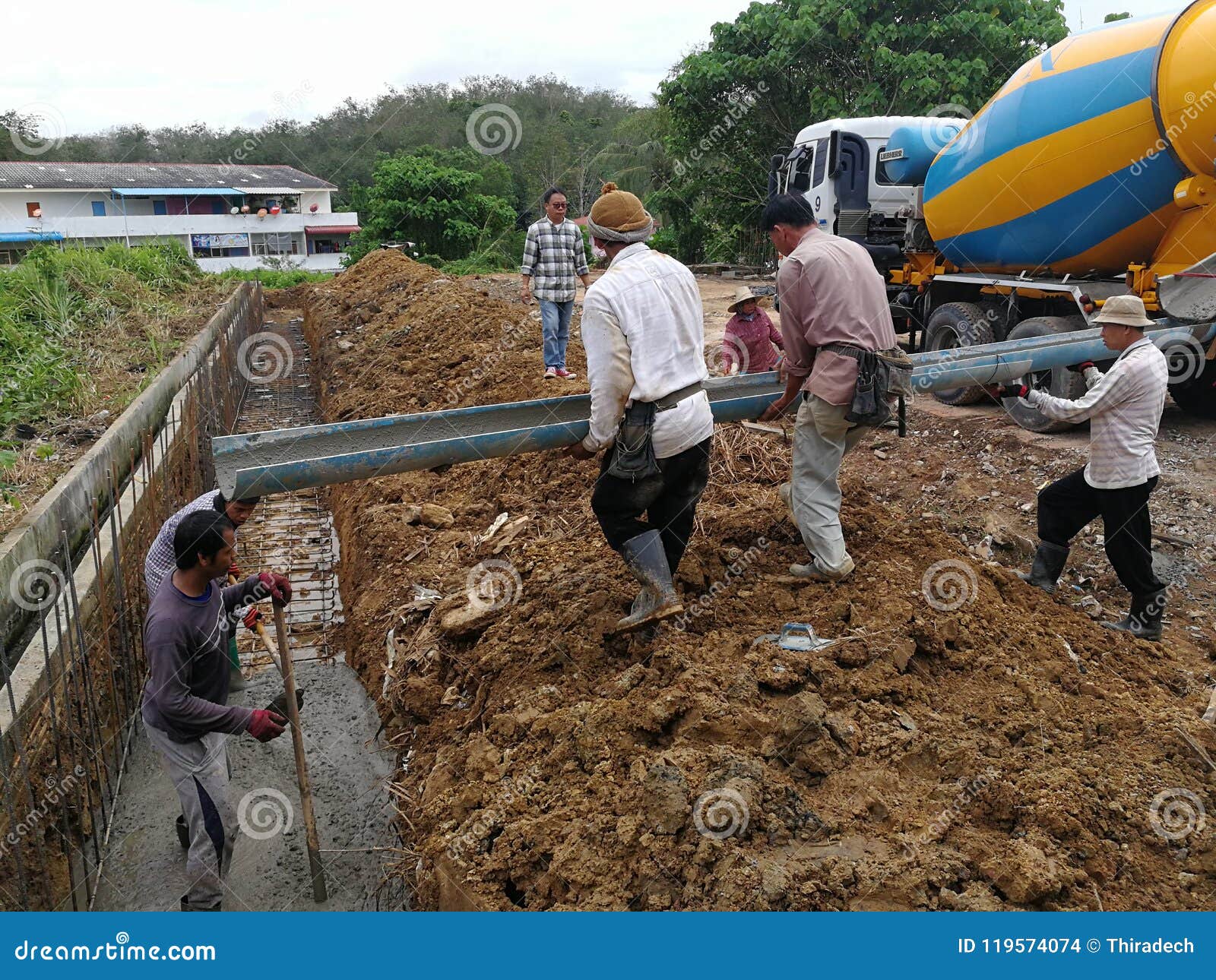Continuous Concrete Casting, Thailand Editorial Stock Image Image of