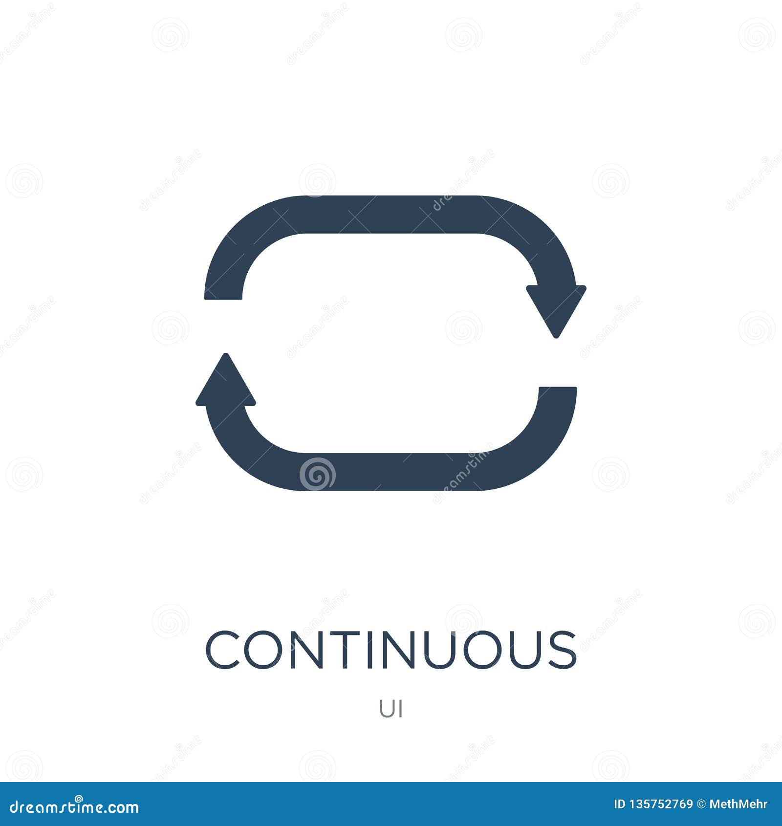 Continuous Icon In Trendy Design Style. Continuous Icon Isolated On ...