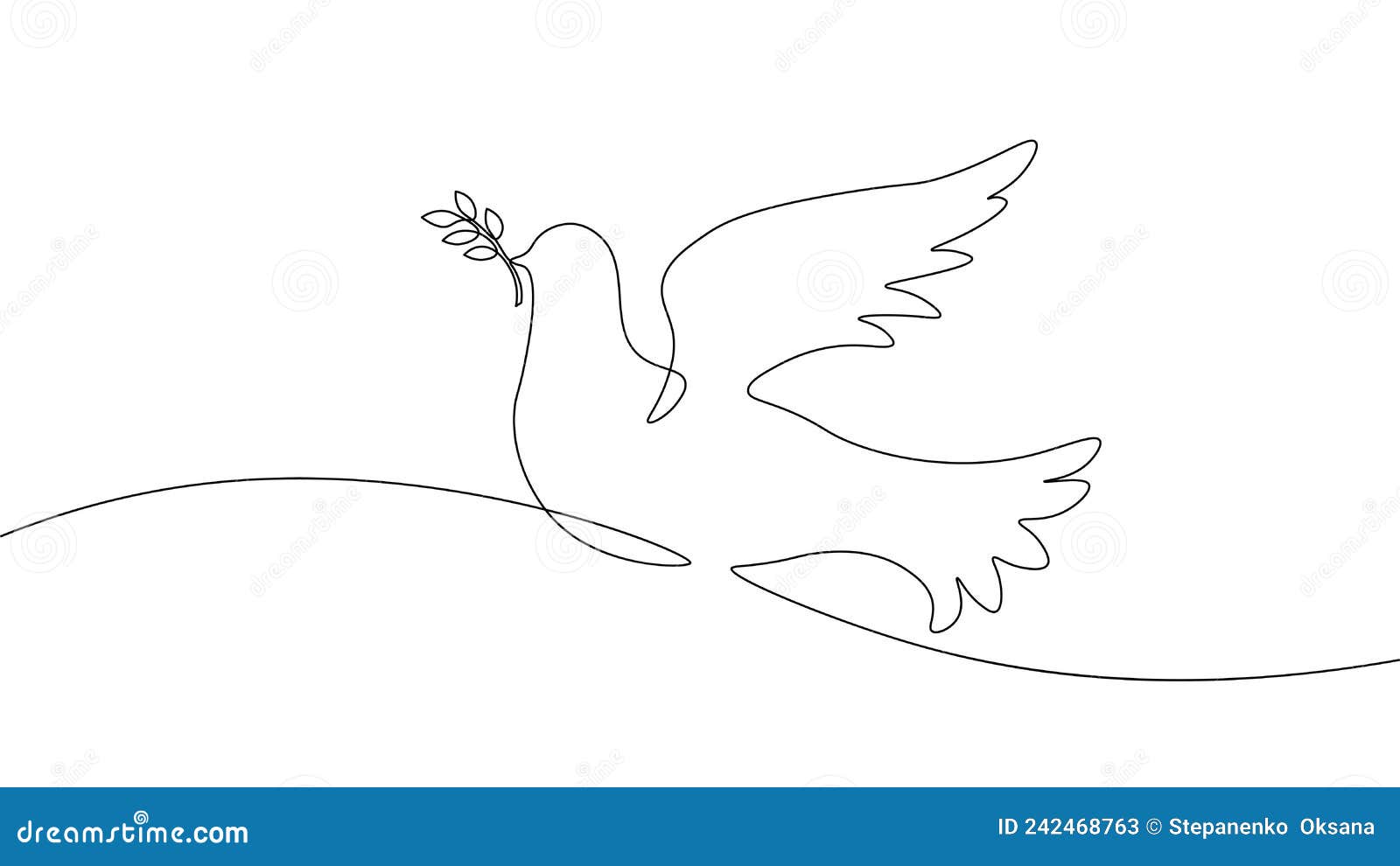 continuous line art dove of peace. world day pigeon hope emblem poster drawing sketch. national bird  