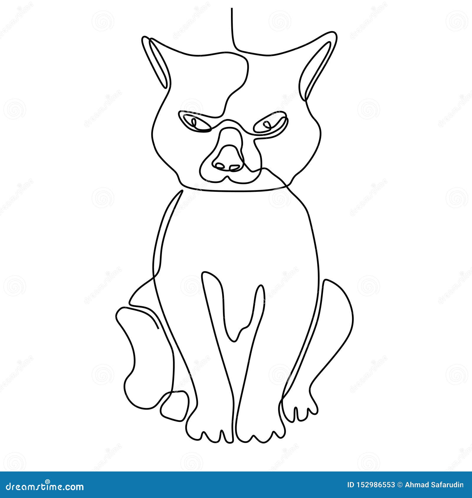 Download Continuous Line Cat Vector Drawing Stock Vector ...