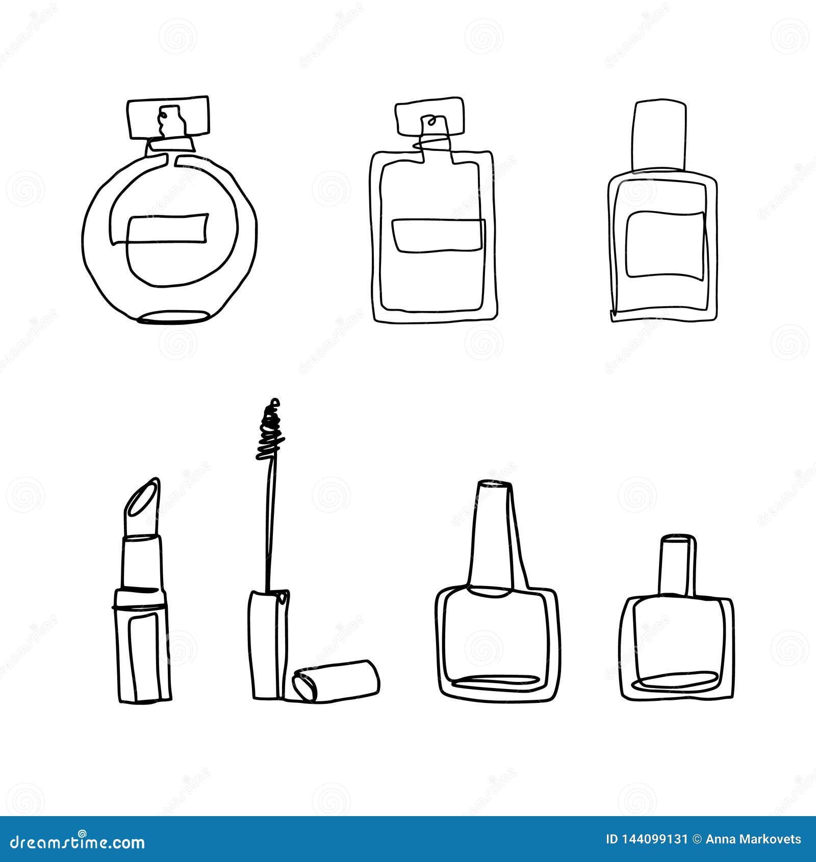 Continuous Line Cosmetics. One Line Drawing. Lipstic Isolated on White