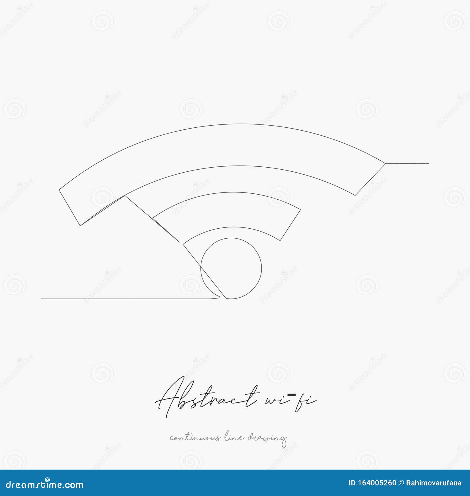 Continuous Line Drawing Abstract Wi Fi Simple Vector Illustration Abstract Wi Fi Concept Hand Drawing Sketch Line Stock Vector Illustration Of Doodle Black