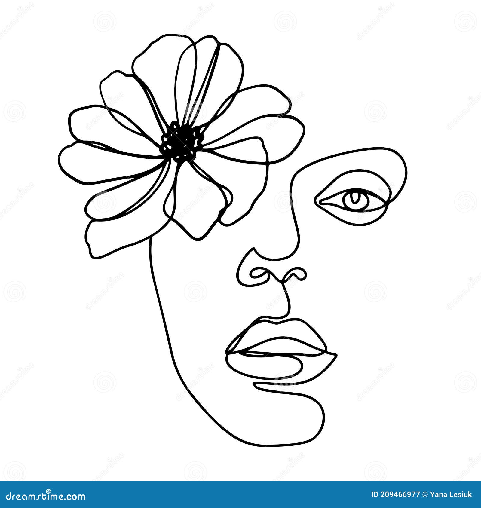 Premium Vector | Beauty woman face one line drawing young girl single line  portrait