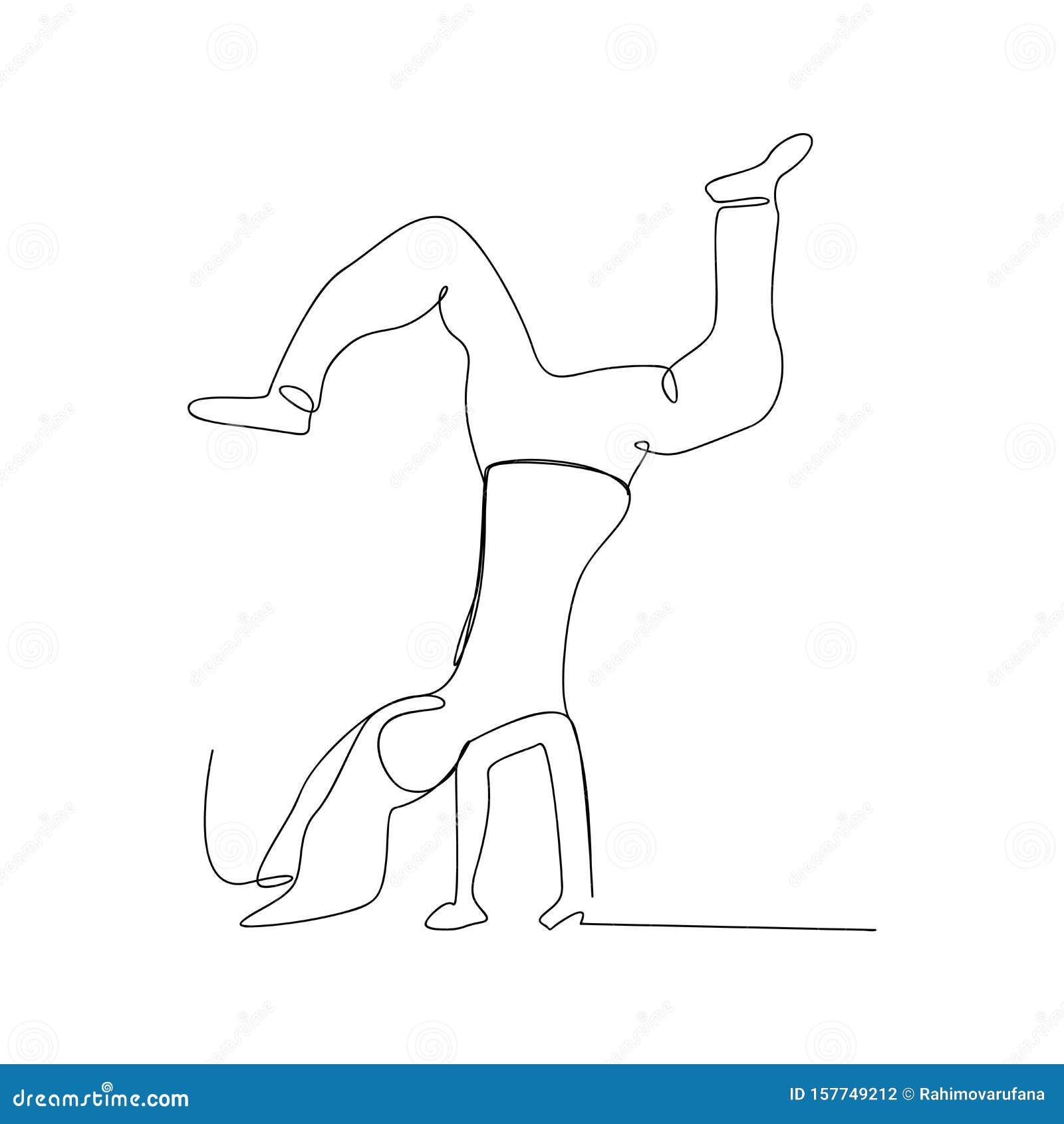 Continuous Line Drawing of Acrobat Man. Isolated Sketch Drawing of ...