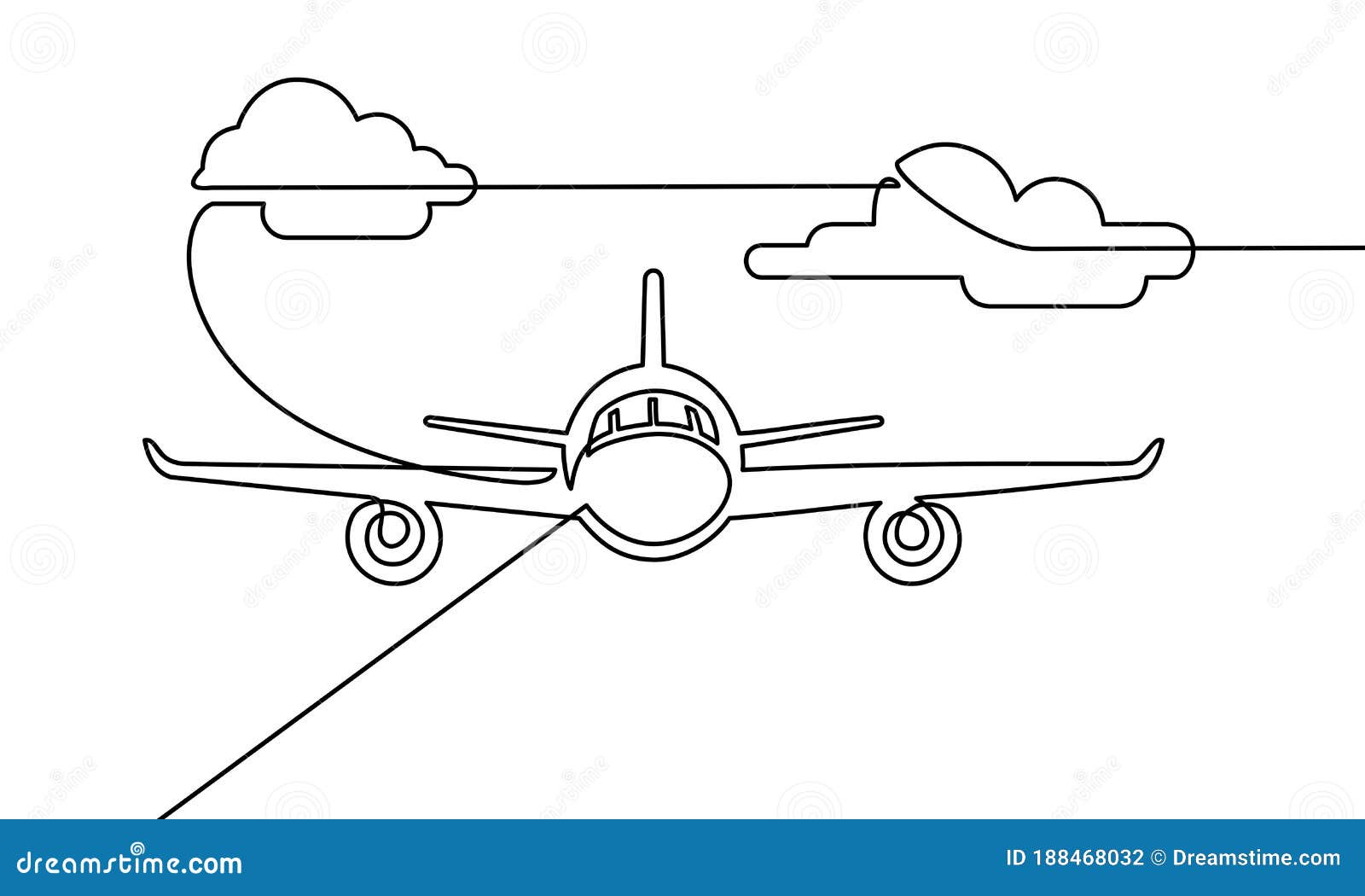 Continuous Line Drawing of Airplanes Stock Vector - Illustration ...