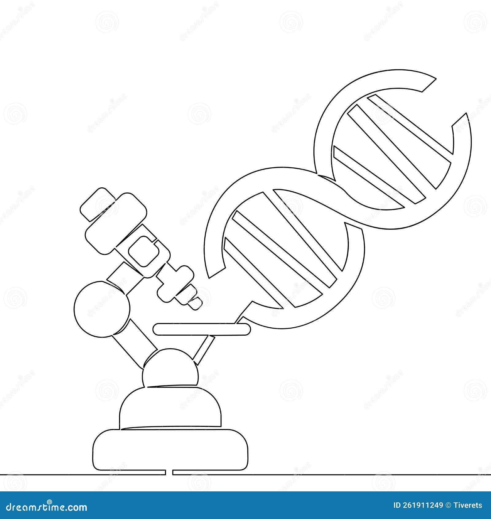 Continuous Line Drawing Biotechnology Science Icon Vector Illustration